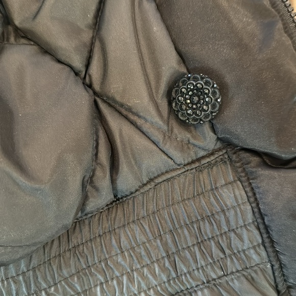 Vintage Mulberry Street Black Multi Floral Velvet & Satin Fox Trim Jacket Size M - Picture 9 of 15